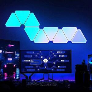 LED시계 LED 삼각형 양자 램프 RGB 벽 스마트 리듬 침실 픽업 배경 사무실 조명