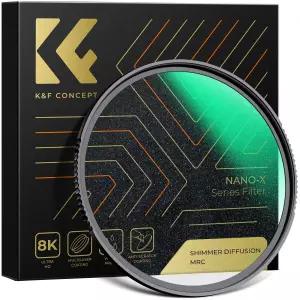 KnF Concept 82mm NANO-X _ Shimmer 디퓨전 특수효과 필터 8K AGC Glass Shimmer Black Mist Diffusion Filter