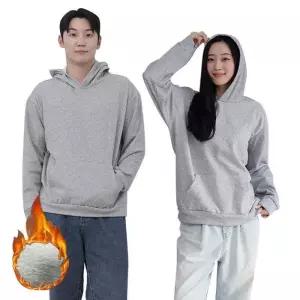 ONM 남녀공용 융털 기모 안감 끈없는 후드티 커플 오버핏