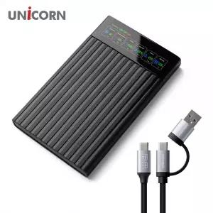 유니콘 스마트LCD 2.5인치 HDD SSD 외장하드케이스 USB3.2Gen1 A+C타입젠더 슬라이딩결합 HSD-L20