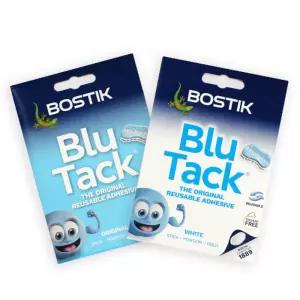 (블루택) 블루50g+화이트 blutack 접착제 재사용 점착 점토 놀이 화이트택 사진붙이기 소품고정 풀 테이프