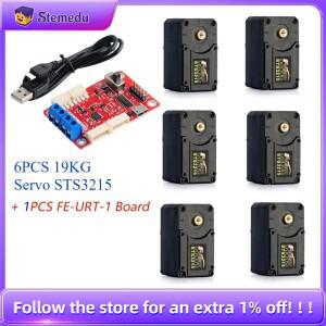 6pcs Feetech STS3215 19KG 7.4V 프로그래밍 로봇 ST-3215-C001 용 SO-ARM100 암용 이중 축 TTL 문자열 RC
