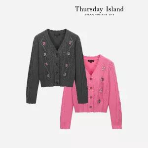 [Thursday Island] 플라워자수 가디건(T246MCD131W)