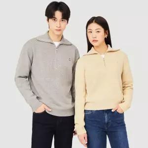 게스 유니 원포인트 자수 하프집업 스웨터 NN4S0773 4530432