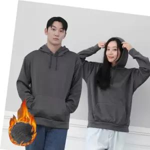 점퍼 융털 기모 남녀공용 커플 후드티 안감 오버핏