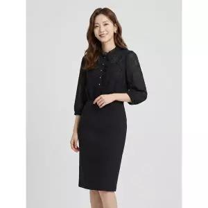 [하프클럽/조이너스]골드 버튼 H라인 원피스-JF23OP1001437A