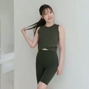 녹족 요가복 필라테스복 하이게이지 5부 레깅스