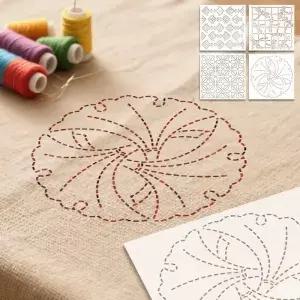 YOMDID 4pcs 사시코 자수 템플릿 DIY 패턴 퀼트 퀼팅 및 공예용 재사용 가능한 PET 스텐실