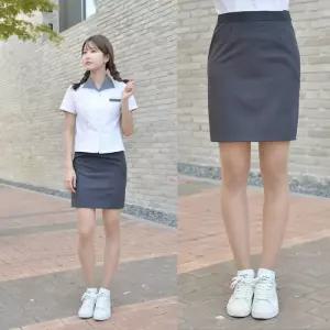 교복몰 (하복)스판 먹색 교복치마 교복 스커트