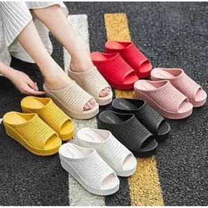 성 6cm 발편한 가보시 통굽 펀칭 키높이 슬리퍼 사무실 회사 실내화 샌들 6cm 발편한 가보시