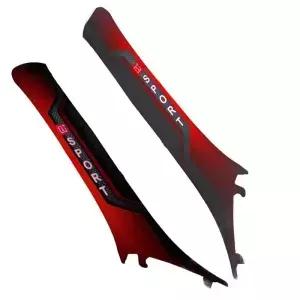 2 Pcs 스포티 패턴 자동차 A-필러 스티커 탄소 섬유 블랙 레드 인테리어 스크래치 방지 자체 접착식