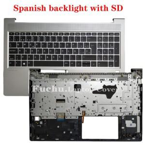 HP ProBook 450 G8 G9 650 455R ZHAN 66Pro15 G4 US/LA/SP/UK 키보드(백라이트 팜레스트 커버 포함) M2174