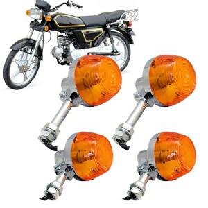 2/4pcs 오토바이 회전 신호등 깜박임 혼다 XL100 C70 CT70 CT90 CB350 CM400 CB450 CB750 용 전면 후면 표