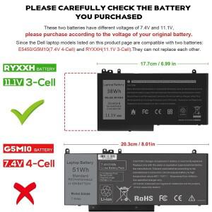 38Wh RYXXH Dell Latitude 12 5000 E5250 P25S001 3150 시리즈 노트북 09P4D2 0YD8XC 5TFCY VVXTW VY9ND