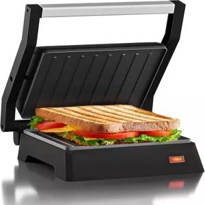 Elite Gourmet EPN160X 5.5x5.3인치 컴팩트 파니니 프레스 컨택트 그릴 블랙