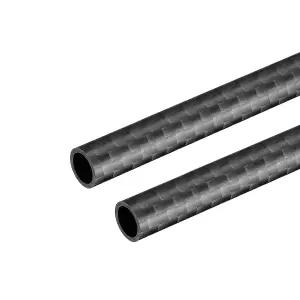 uxcell 탄소 섬유 튜브 8x6x330mm RC 비행기 쿼드콥터용 검정색 3K 롤 랩 매트 표면 2개