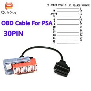 PSA용 OBDII 진단 케이블  시트로엥/푸조 렉시아3 PP2000 30핀 구형 16핀 커넥터로 변환