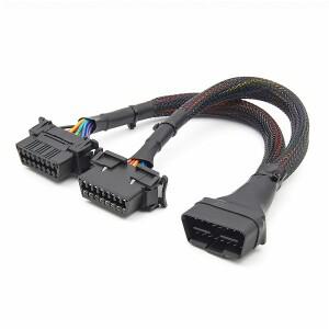 PVC OBD2 16핀 남성-듀얼 여성 스플리터 케이블 1 IN 2 연장 어댑터 ELM327 VAG 자동차 진단 도구용