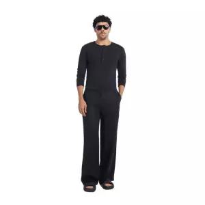 ZARA 버튼 라운드넥 크롭핏 티셔츠 - 블랙 4087/031/800