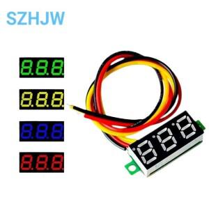3선 DC0-100V DC 디지털 전압계 헤드 0.28 인치 LED 라즈베리 파이