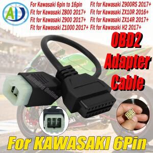 가와사키호환 OBD2 진단 케이블 6핀에서 16핀 어댑터 커넥터 Z900RS/Z800/Z900/Z1000/ZX10R/ZX14R/H2 바이