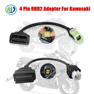 가와사키호환 Z250 Z1000 ER6N Ninja400 ZX6R 바이크 오토바이 OBD 진단 커넥터 케이블 용 4Pin obd2 어댑