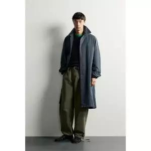 ZARA 왁스 코팅 효과 릴렉스핏 트렌치 코트 - 블루 6318/310/400