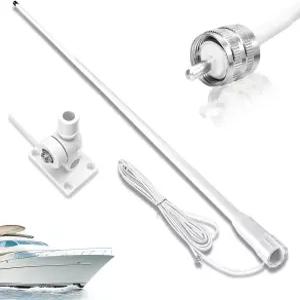 Arridioter VHF 해양용 무선 안테나 보트용 유리섬유 방수 156-163MHz 48인치 3.5dBi 22.9ft/7m RG58