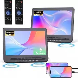 10.5인치 자동차 DVD 플레이어 듀얼 스크린 1080P HDMI 입력 충전식 2개의 브래킷 포함 FELEMAN 휴대용