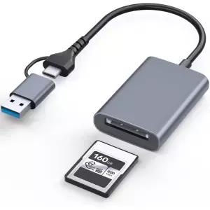 USB 3.2 Gen 2 10Gbps를 지원하는 2-in-1 CFexpress Type A 카드 리더기 Windows/Mac/Linux/Android 호환