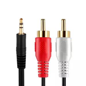 Cmple - 6피트 3.5mm to RCA 오디오 스테레오 케이블 2-Male 어댑터 Y 스플리터 디자인 수컷 리시버용 AUX