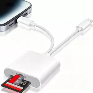 MFi 인증 Mac용 SD 카드 리더기 USB C 및 Lightning 듀얼 인터페이스 메모리 USBC 노트북용 SD/마이크로