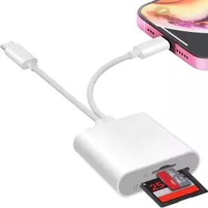 Denlane SD 카드 리더기 - 용 USB C 및 Lightning 듀얼 인터페이스 메모리 USBC 노트북용 디지털 카메라