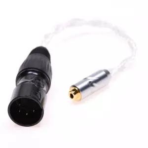 GAGACOCC 2.5mm XLR 어댑터 4핀 수컷 to 암컷 오디오 케이블 16 코어 은도금 10CM