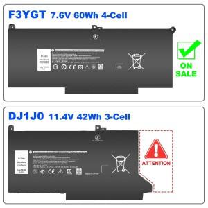 F3YGT Latitude 7480 배터리 60WH Dell 12 7000 7290/13 P29S002/14