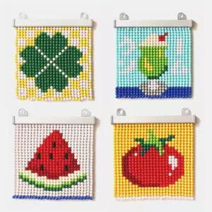 비즈발 만들기 DIY 키트 세트 4종 [20cm 미니 구슬발 토마토 메론소다 네잎클로버 비즈 구슬 커튼 발 재료 공예]