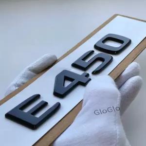 1pc 자동차 스타일링 3D ABS 문자 스티커 블랙 E-클래스 E 42 E53 E63 E220 E350 E459 E63S 바디 액세서리