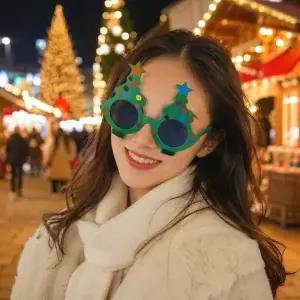 [제이큐]크리스마스 트리 선글라스 성탄절 파티안경 연말파티 공연 이벤트