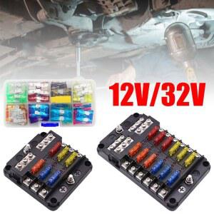 휴즈홀더 퓨즈 박스 LED 경고 분배 보트 12V 표시기 32V 거치대 차량용 웨이 패널 커버