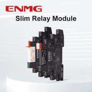 ENMG 인터페이스형 슬림 중간 릴레이 HF41F-24-ZS DC 5V/12V 24V 모듈 점퍼 바 조명포함 DIN 레일 장착 키