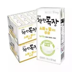 건국유업 착한목장 소화가잘되는 우유 190ml 48팩 24팩 2박스 2462595