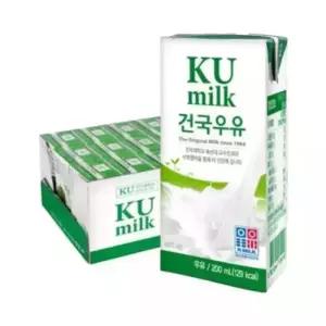 건국유업 건국 멸균우유 200ml 24팩 1박스 2462735