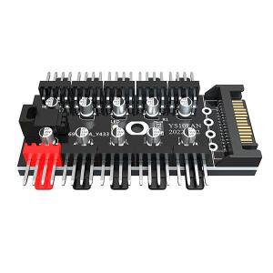 4핀 PC 선풍기 허브 데스크톱 컴퓨터 케이스 전원 케이블 확장 분배기 1to10 PWM
