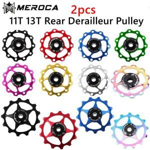MEROCA 2pcs MTB 도로 자전거 뒷 변속기 풀리 세트 자키 가이드 휠 지원 Shimano Sram 용 8-11 속도 11T 13