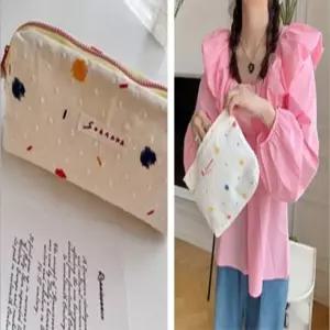 포인트 파우치 귀여운무늬 화장품파우치 파우치 미니파우치 사계절 필통
