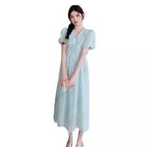 원픽 여성 임산부미드기장의 여름 원피스 외출트렌디한 엄마 임부복