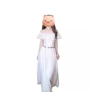 원픽 여성 러플 원 숄더 드레스 여름 롱