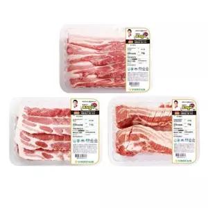 포크밸리 삼겹 1kg +칼집삼겹 1kg +목심 1kg (로스용)