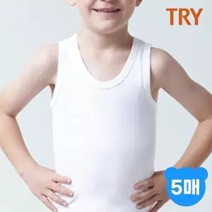 [TRY]트라이 남아 퓨어 순면 민소매런닝 5매세트