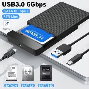 외장 하드 디스크 드라이브 어댑터 2.5 인치 SSD 케이스 SATA HDD 인클로저 USB C 3.1 6Gbps PC 맥북 호환